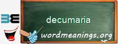 WordMeaning blackboard for decumaria